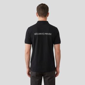 Retroreflektierendes Kurzarm-Polo Sécurité Privée - Schwarz - Patrol Equipement