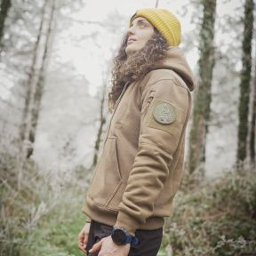 Sweat à capuche zip coyote - Ares