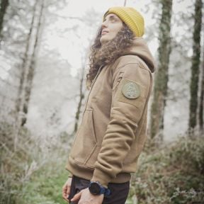 Sudadera con capucha y cremallera coyote - Ares