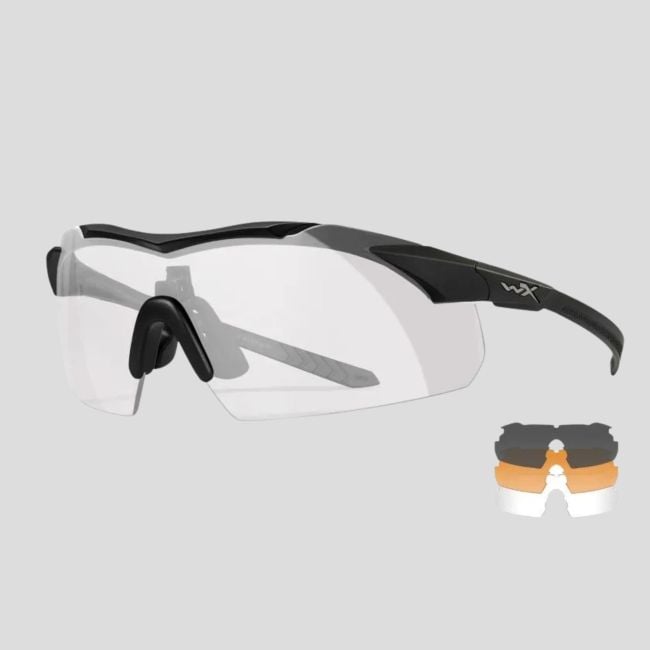 Gafas de protección balística Vapor Comm (kit 3 lentes Gris/Incoloro/Óxido) - Negro - Wiley X