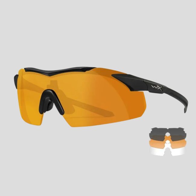 Ballistische Schutzbrille Vapor Comm (Set mit 3 Gläsern Grau/Klar/Rostbraun) - Schwarz - Wiley X