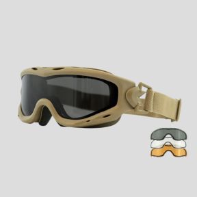 Masque de protection balistique Spear Dual Lense (kit 3 verres Gris/Incolore/Rouillé) - Tan - Wiley X