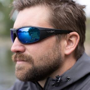 Sonnenbrille Boss (Captivate™ polarisierte und blaue Spiegelgläser) - Schwarz - Wiley X
