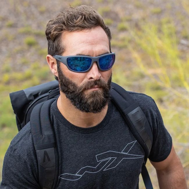 Óculos de sol Climb (lentes Captivate™ polarizadas e espelhos Azuis) - Cinzento - Wiley X