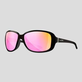 Óculos de sol femininos Affinity (lentes Captivate™ polarizadas e espelhos Rosas/Dourados) - Preto - Wiley X
