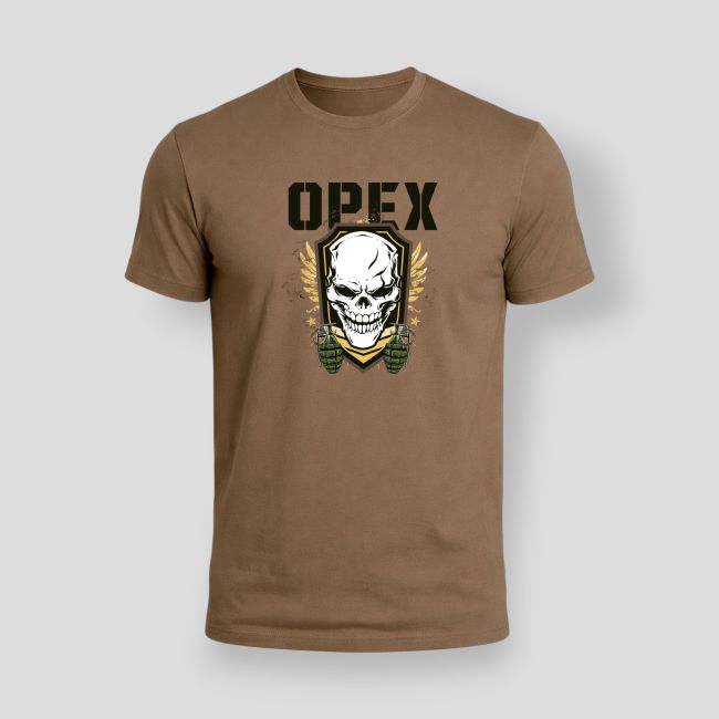 Camiseta diseño Calavera Granadas - Coyote - OPEX