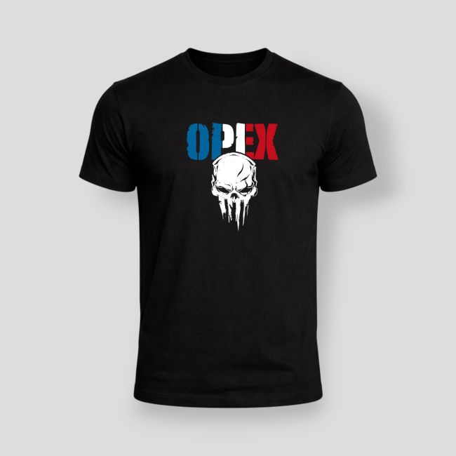 T-Shirt Design OPEX Blau Weiß Rot - Schwarz - OPEX