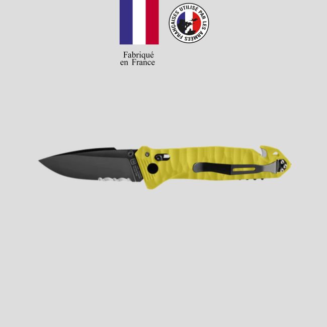 Cuchillo C.A.C.® serration mango toxificado pa6 - Amarillo - TB Outdoor