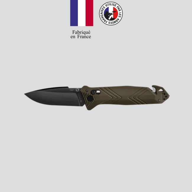 Nóż C.A.C.® (gładka krawędź) rękojeść pa6 - Khaki - TB Outdoor