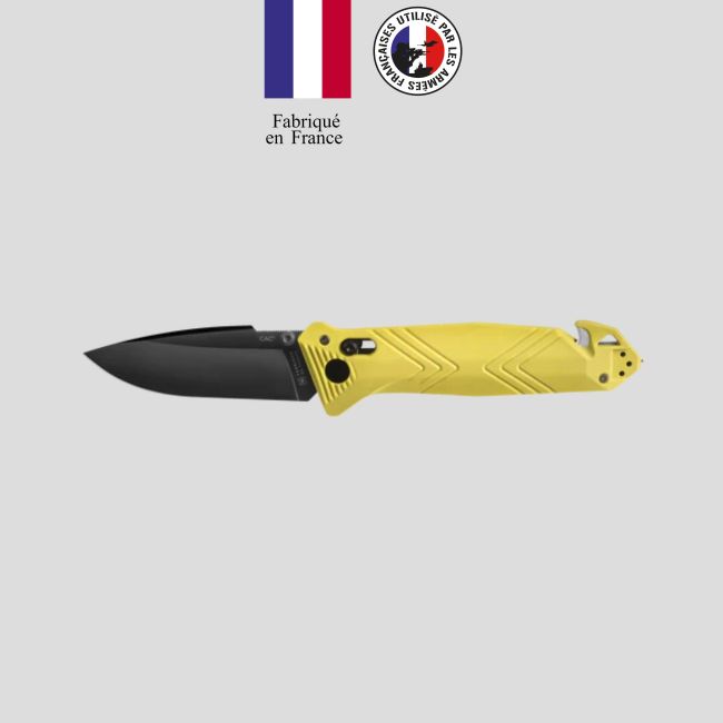 Mes C.A.C.® (gladde kling) pa6 greep - Fluogeel - TB Outdoor