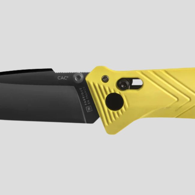 Nóż C.A.C.® (gładka krawędź) rękojeść pa6 - Żółty fluorescencyjny - TB Outdoor
