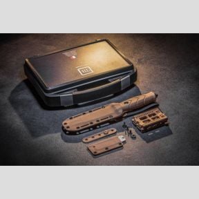 Nóż Le Vengeur + etui kydex + pętelka do paska + zestaw molle + krzesiwo + płytka do ostrzenia - Czarny - TB Outdoor