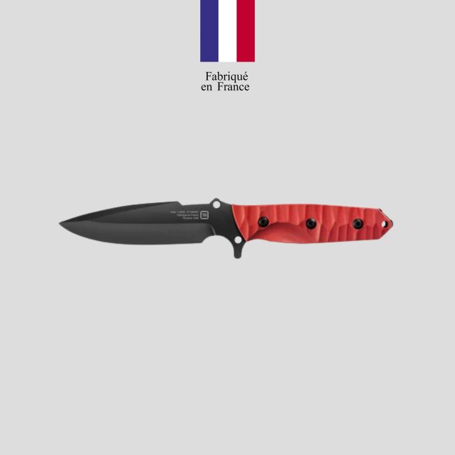 Nóż Le Maraudeur G10 toxifie (gładka krawędź) + etui kydex bez mocowania molle - Czerwony - TB Outdoor