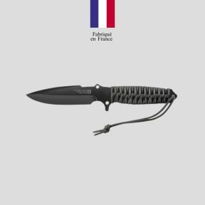 Cuchillo Le Maraudeur paracord 550 (hoja lisa) + funda kydex sin fijación molle - Negro - TB Outdoor
