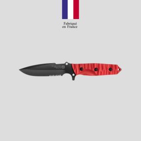 Messer Le Maraudeur G10 toxifiziert (Wellenschliff) + Kydex-Scheide ohne Molle-Befestigung - Rot - TB Outdoor