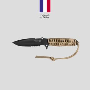 Couteau Le Maraudeur paracord 550 (lame serration + etui kydex sans attache molle - Coyote brown - TB Outdoor