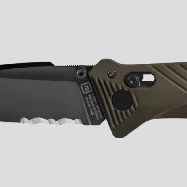 Zakmes C.A.C.® (gekarteld lemmet) - Olijfgroen - TB Outdoor