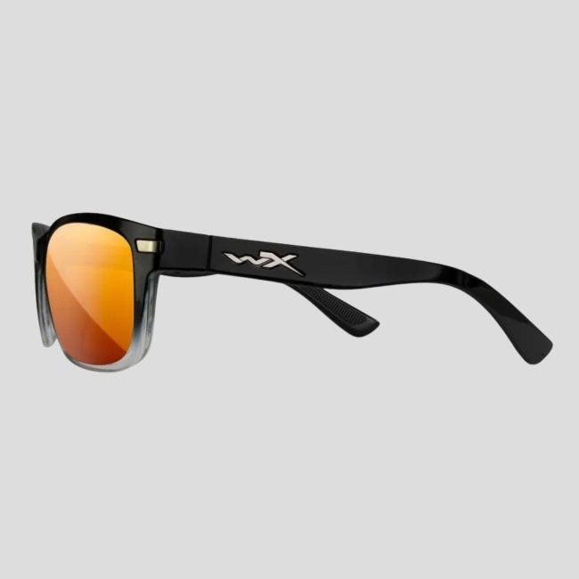 Sonnenbrille Helix (Captivate™ polarisierte und bronzefarbene Spiegelgläser) - Schwarz/Hellgrau Transparent - Wiley X