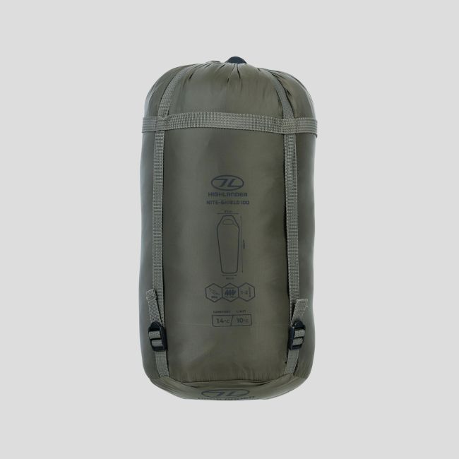 Saco de dormir momia Nite Shield 100 (10 a 14°C y +) - Verde Oliva - Highlander Forces