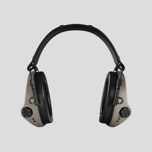 Gehörschutz-Headset mit schwarzem Leder-Kopfbügel Suprême T2 (SNR: 29dB) - Tan - MSA Sordin