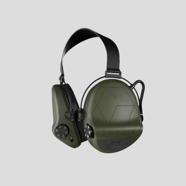 Casque anti-bruit avec serre-nuque en tissu noir Suprême T2 (SNR : 29db) - Vert Olive - MSA Sordin