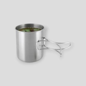 Kubek z podziałką i składaną rączką 600ml ze stali nierdzewnej - Tatonka