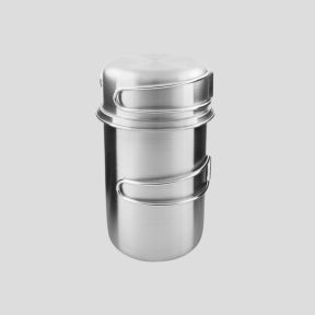 Tazza graduata + casseruola - manico pieghevole - 850ml - Acciaio inox - Tatonka