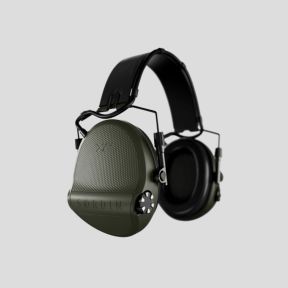 Auscultador anti-ruído com arco de cabeça em couro preto e anéis de espuma Suprême X2 (SNR : 29db) - Verde-Oliva - MSA Sordin