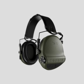Casco antirumore con archetto in cuoio nero e anelli in schiuma Suprême X2 (SNR : 29db) - Verde Oliva - MSA Sordin
