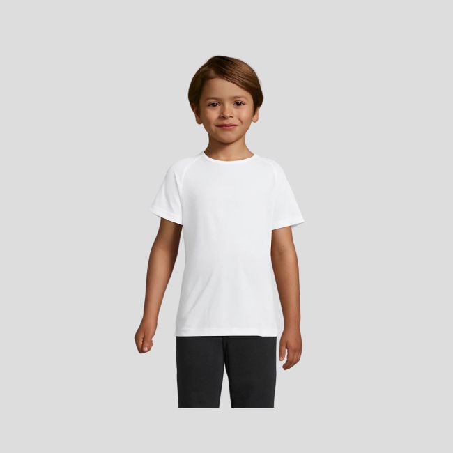 T-shirt de mangas curtas raglan Sporty infantil - Branco - Sol's