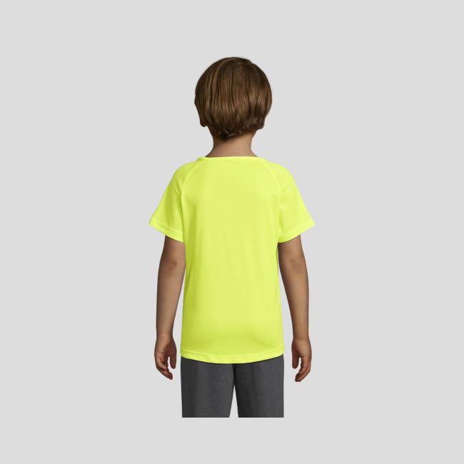 T-shirt de mangas curtas raglan Sporty infantil - Amarelo Fluorescente - Sol's