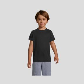 Tee-shirt met korte raglanmouwen Sporty kind - Zwart - Sol's