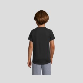 T-shirt de mangas curtas raglan Sporty infantil - Preto - Sol's