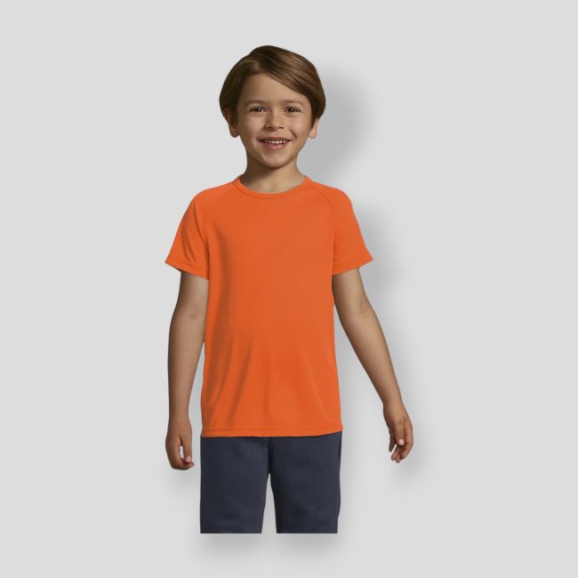 Kurzärmliges Raglan-T-Shirt Sporty Kinder - Fluo-Orange - Sol's
