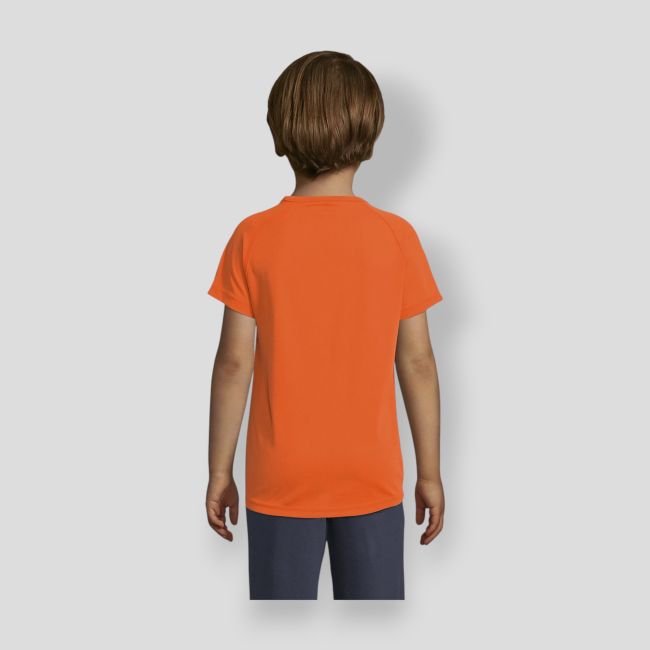 Tee-shirt à manches courtes raglan Sporty enfant - Orange Fluo - Sol's