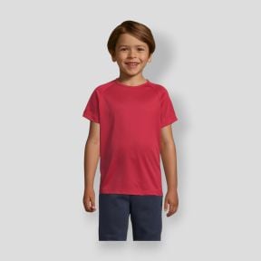 Kurzärmliges Raglan-T-Shirt Sporty Kinder - Rot - Sol's
