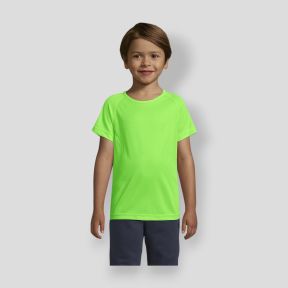 Kurzärmliges Raglan-T-Shirt Sporty Kinder - Fluo-Grün - Sol's