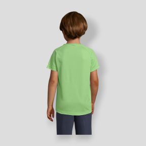 T-shirt de mangas curtas raglan Sporty criança - Verde Maçã - Sol's