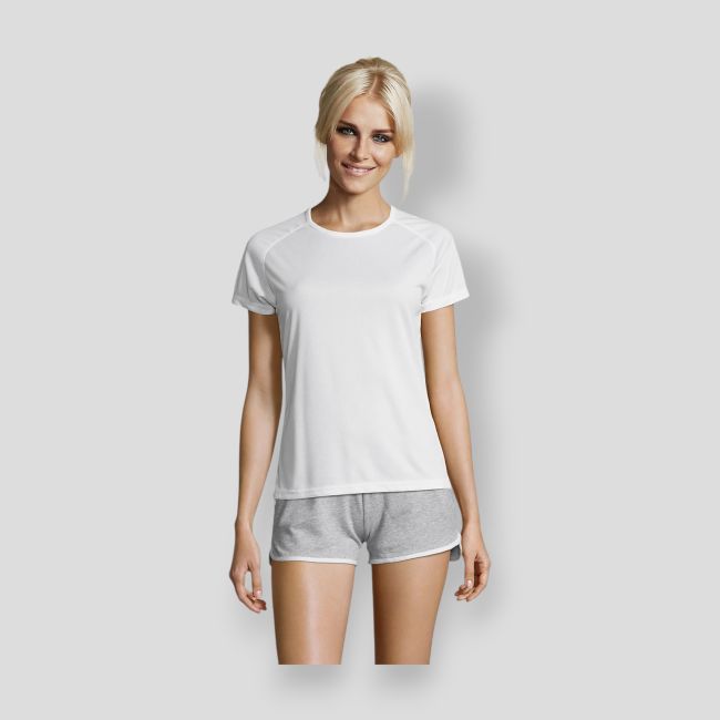 T-shirt met korte raglanmouwen Sporty dames - Wit - Sol's