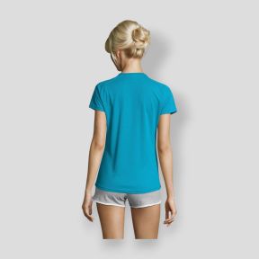 T-shirt met korte raglanmouwen Sporty dames - Aqua - Sol's