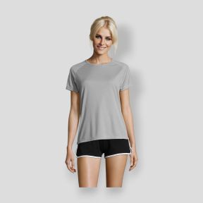 Koszulka z krótkimi rękawami raglan Sporty damska - Czysty Szary - Sol's