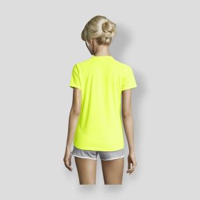 Camiseta de manga corta raglán Sporty mujer - Amarillo Flúor - Sol's