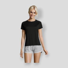 T-shirt a maniche corte raglan Sporty donna - Nero - Sol's