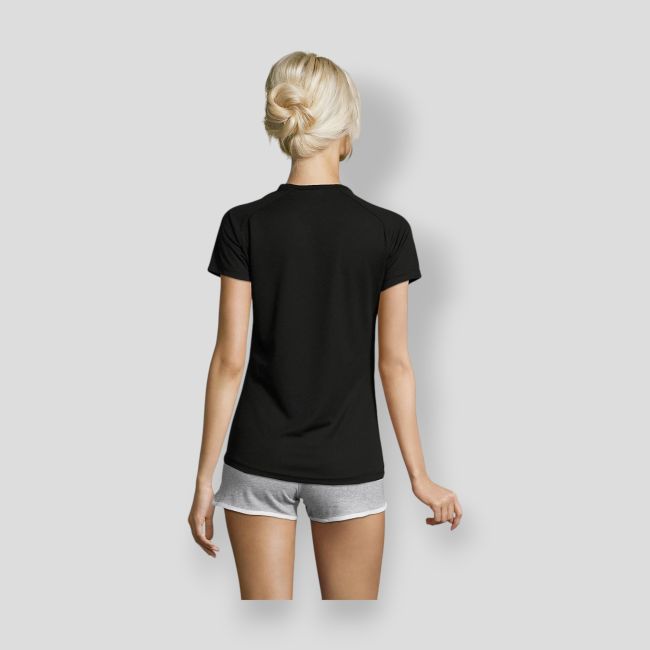 T-shirt a maniche corte raglan Sporty donna - Nero - Sol's