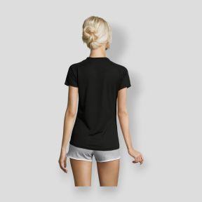 Camiseta de manga corta raglán Sporty mujer - Negro - Sol's