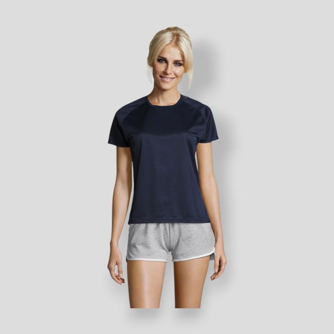 Tee-shirt à manches courtes raglan Sporty femme - French Marine - Sol's