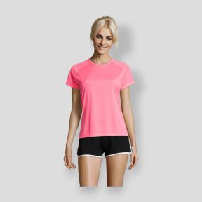 T-shirt met korte raglanmouwen Sporty dames - Fluororze - Sol's