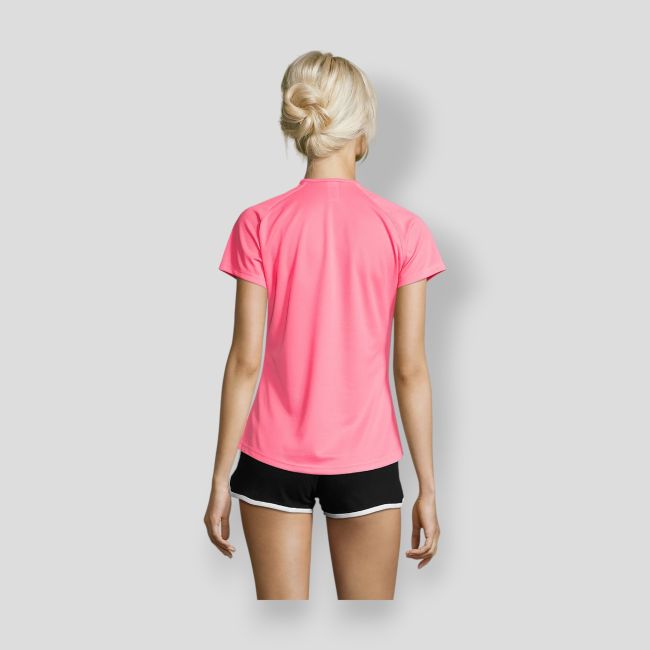 T-shirt met korte raglanmouwen Sporty dames - Fluororze - Sol's