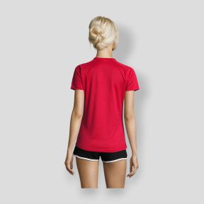 T-shirt de mangas curtas raglan Sporty mulher - Vermelho - Sol's