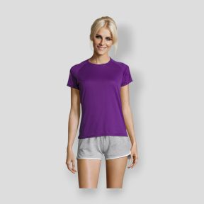 T-shirt met korte raglanmouwen Sporty dames - Donkerpaars - Sol's